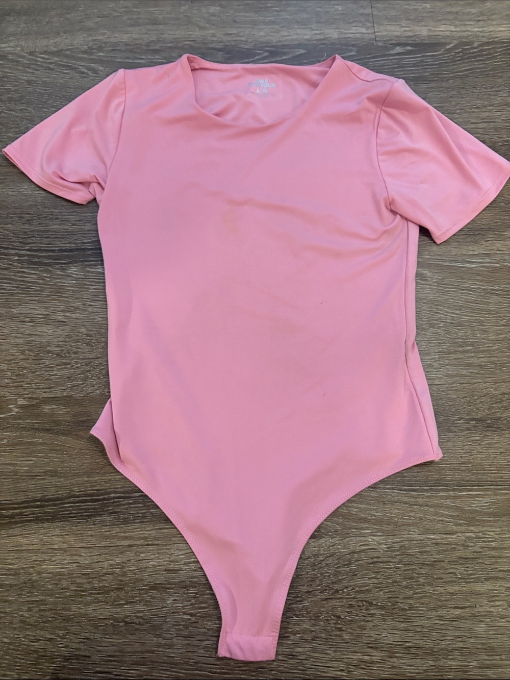 Charlotte Russe Pink Short-Sleeve Bodysuit